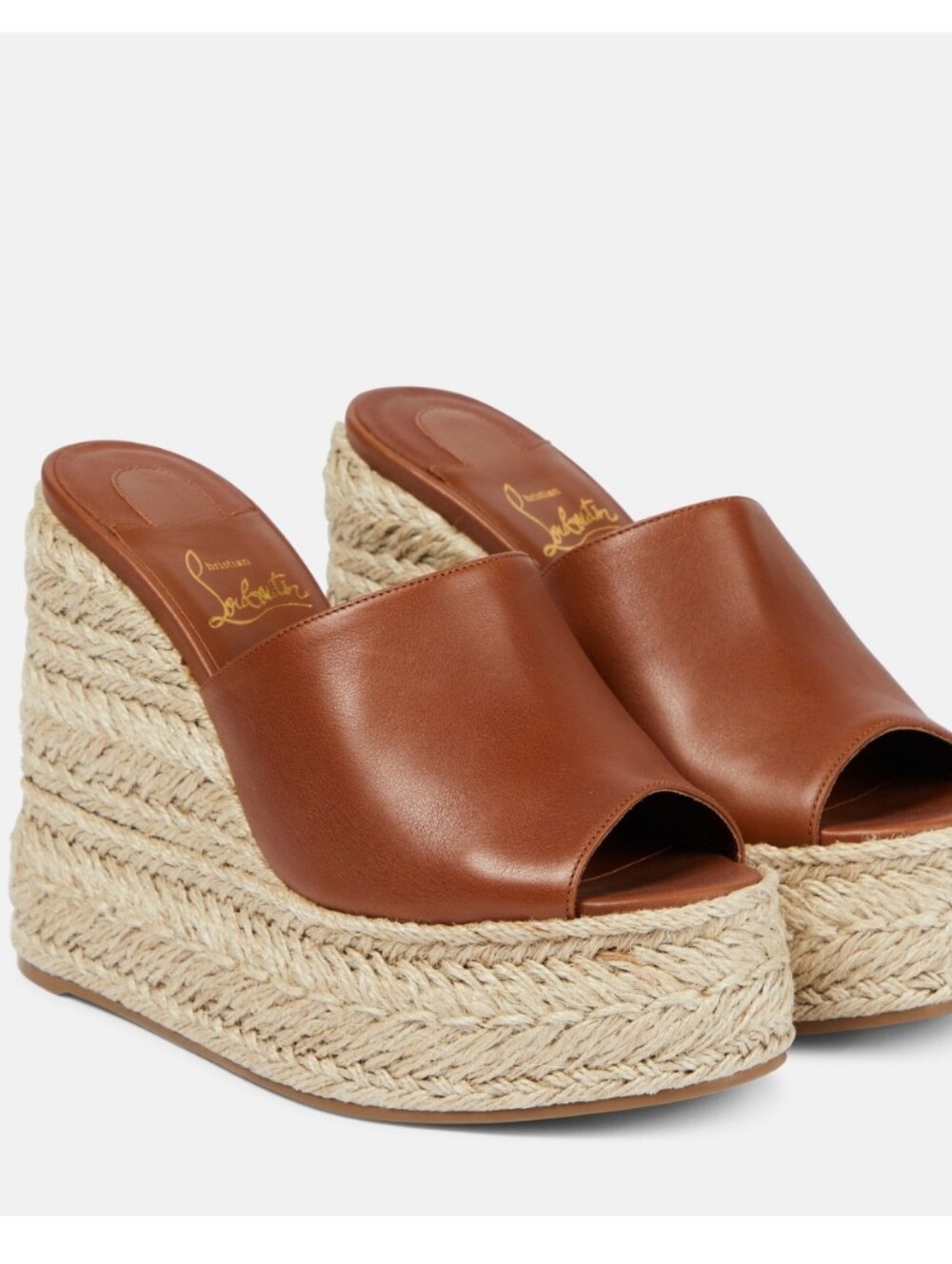 Christian Louboutin Ariella Zeppa  Leather Espadrille Wedges